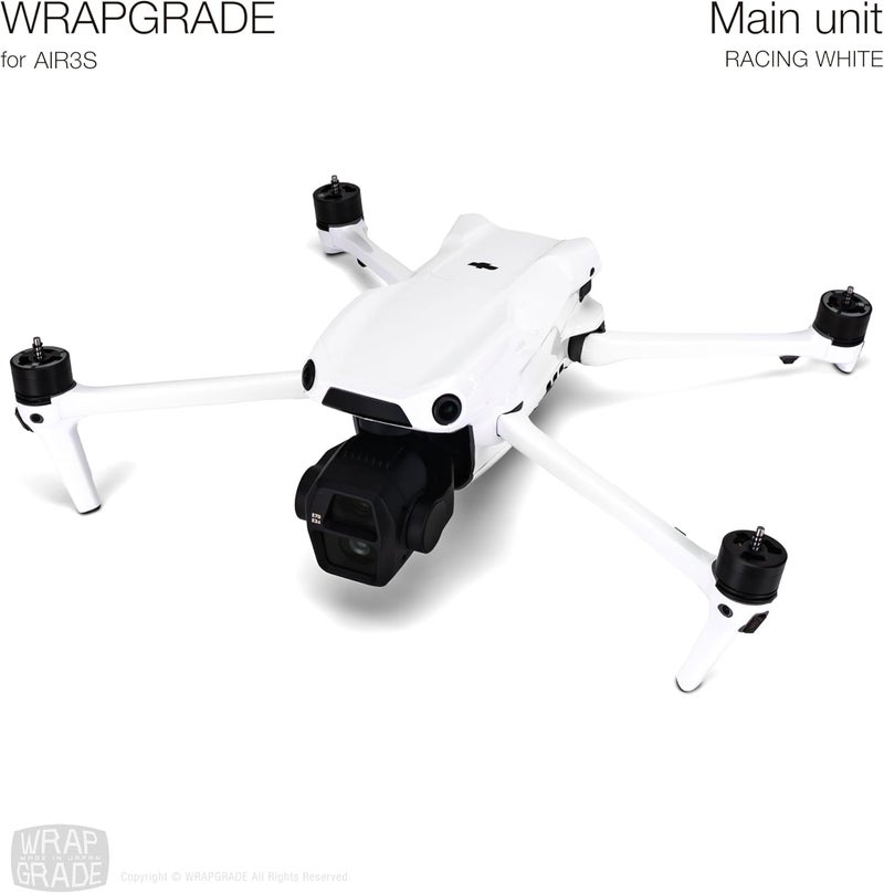 WRAPGRADE Store Skin Decal Sticker Compatible with DJI Air 3S (Racing White) - Image 2